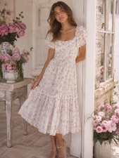 LOVESHACKFANCY X Target Clementine White Eyelet Ruffle Dress Size 4 Cottage NWT