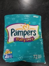 Vintage 2002 Pampers Baby-Dry Diapers Stage 2 12-18 Lbs 72 Count