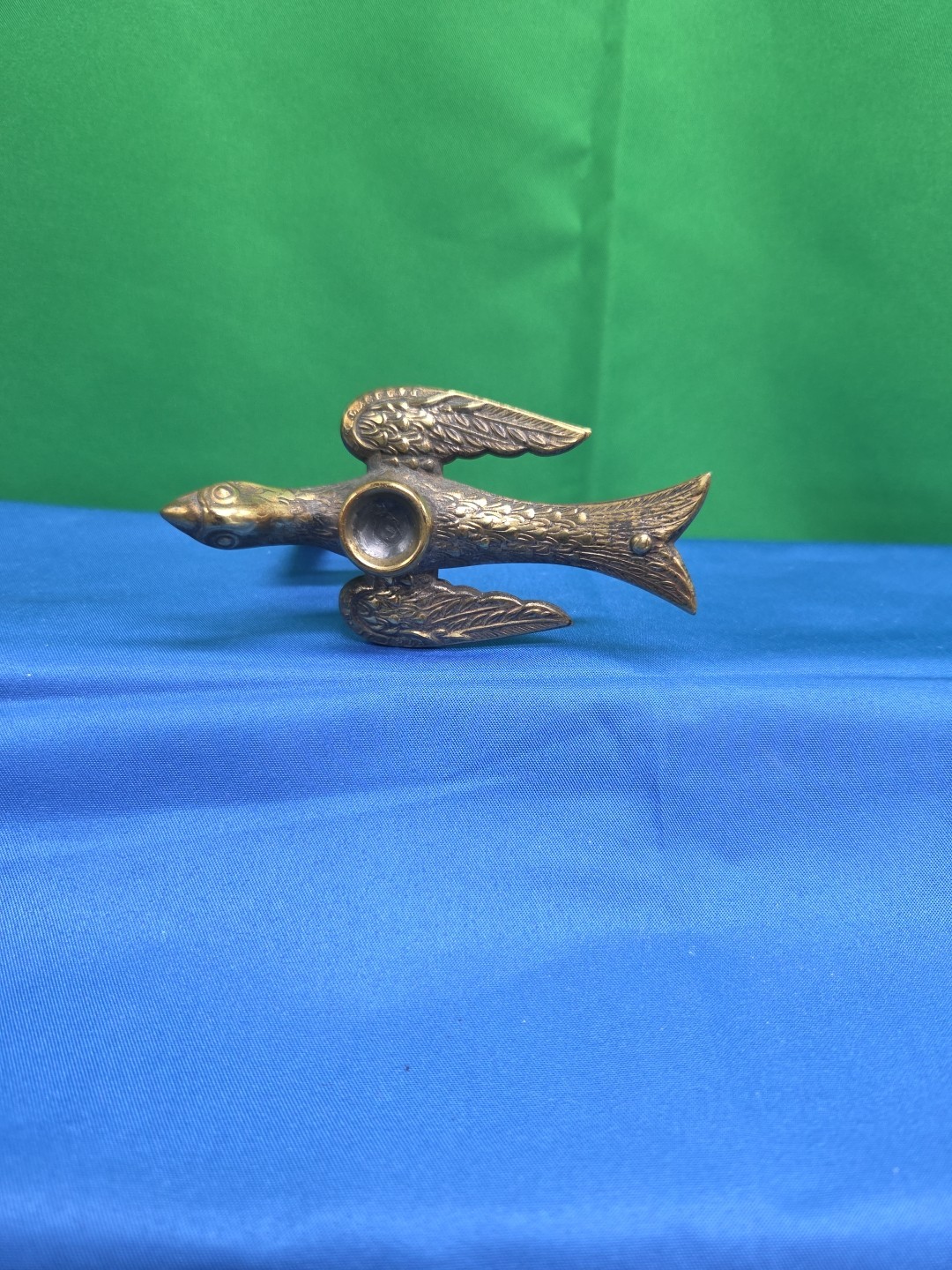 Antique Embossed Metal Sewing Bird Clamp Victorian Custom Ornate  Decorative TS