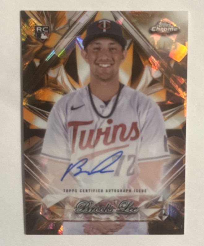 2025 Topps Chrome Sapphire Selections Auto Brooks Lee Auto 25/25 Orange RC Twins