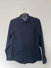 Men?s XL slim Fit Stretch XL Navy Long Sleeve Shirt Tommy Hilfer
