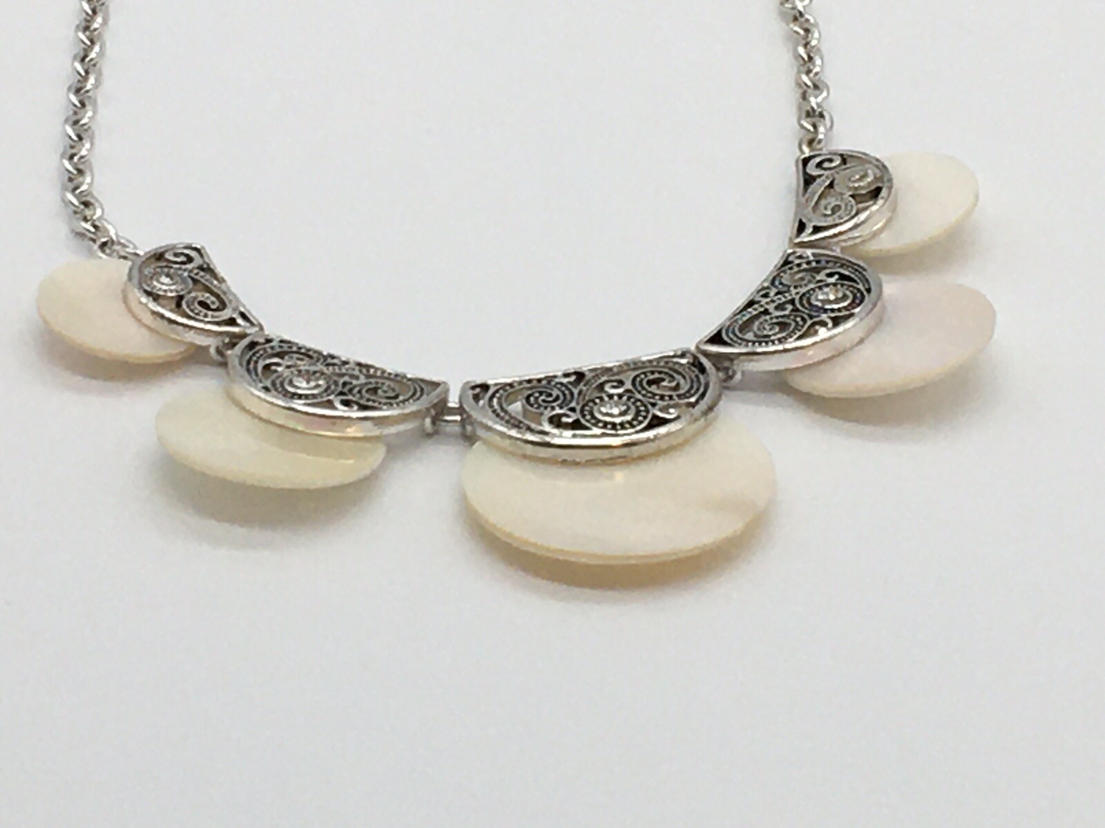 Silver Tone Scroll Open Work Rhinestone Graduatin… - image 10