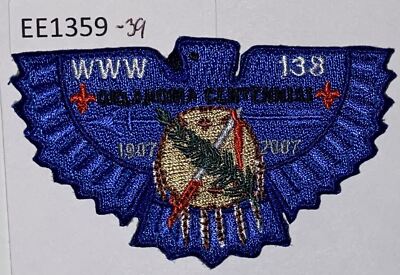 Boy Scout OA 138 Ta Tsu Hwa Lodge Flap Shaped Mini Bird Oklahoma Centennial