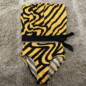 yellow tube top swimsuit