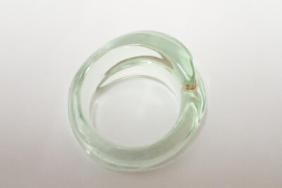Baccarat Coquillage Ring Crystal Clear K18 750 Size15(JP) USED No