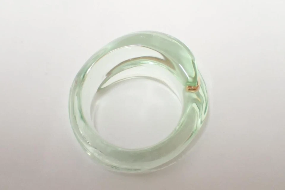 Anello Baccarat Coquillage Cristallo Trasparente K18 750 Misura 15 (JP) USATO... - Immagine 2 di 4