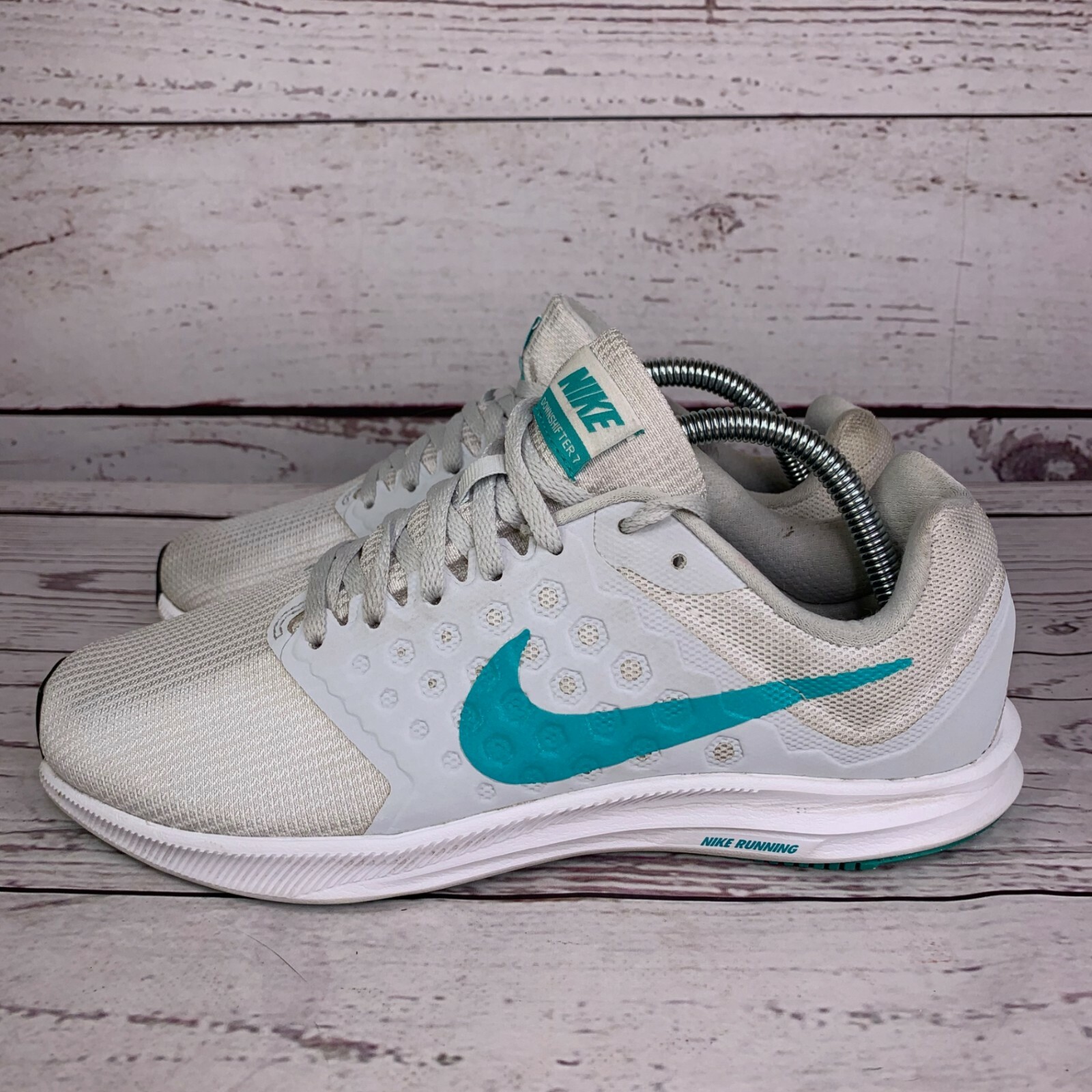 Nike Womens Downshifter 7 White Lace Up Running Athle… Gem