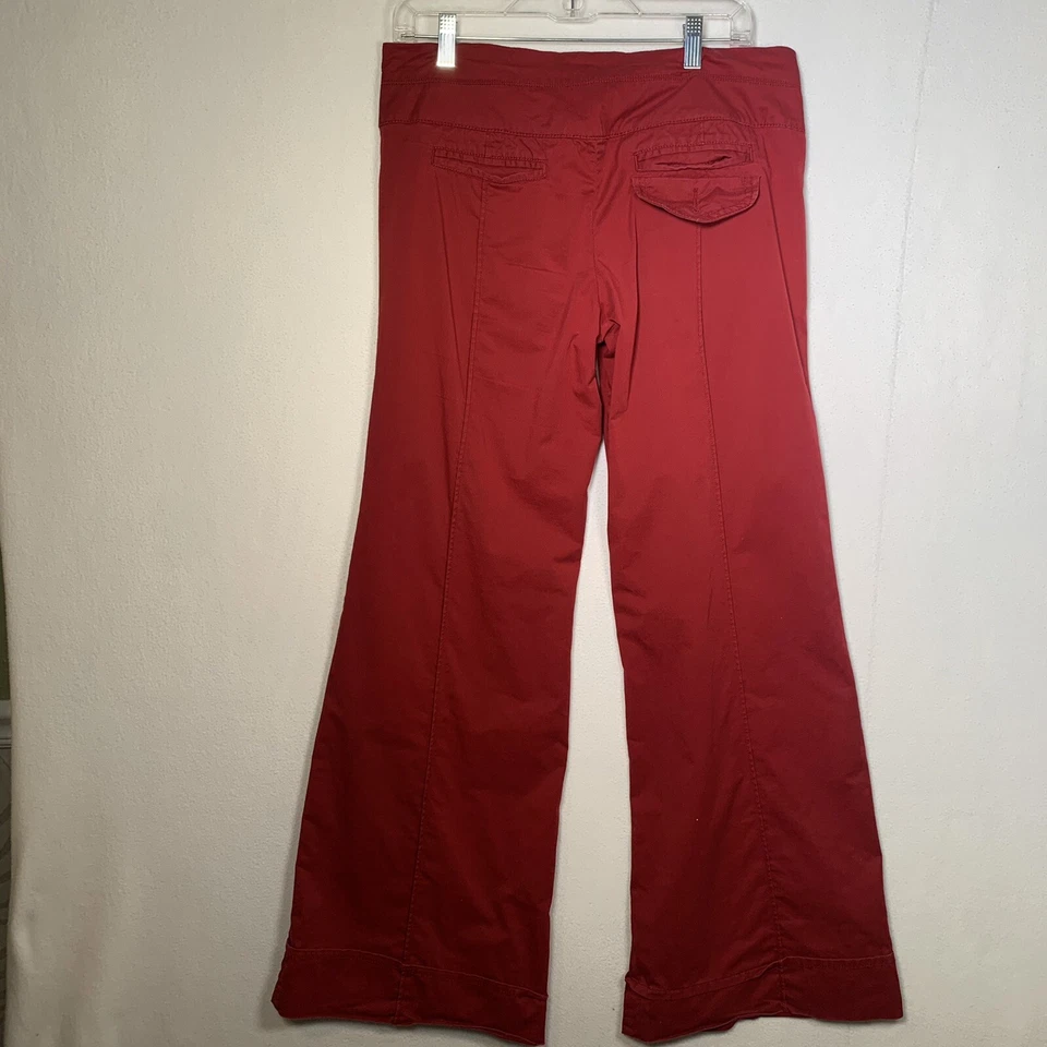 Elevenses Womens Wide Leg Pants Size 8 Red  Pockets Y2K Classic Boho Chic - Image 2 of 4