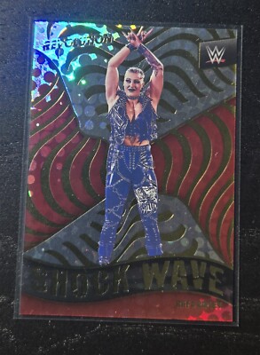 2022 Panini Revolution WWE Shock Wave Rhea Ripley #28 Blue Parallel