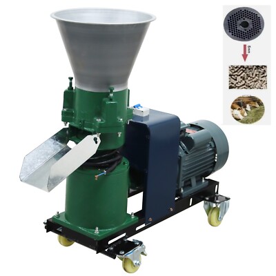 3Roller 220V Feed Pellet Mill Making Machine 6mm Feed Pelletizer Granulator 6HP