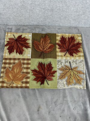 One Fall Leaf Theme Table Center Placemat For Thanksgiving 18'' x 12''