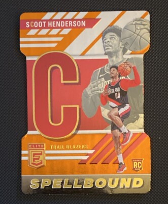 Scoot Henderson 2023-24 Donruss Elite #12 Spellbound ''C'' Orange Die Cut Rookie