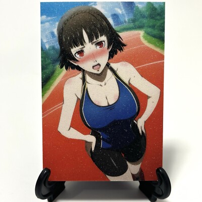 Megami Tensei Makoto Niijima Sexy Anime Waifu Girl Lewd Goddess Glitter Art Card