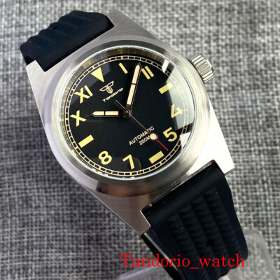 38mm Sapphire Crystal Automatic NH35 Automatic Mwatch Luminous Marks waffle Band