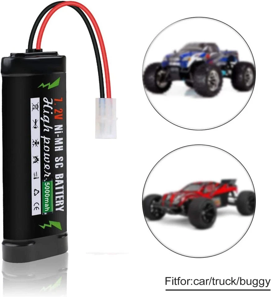 5000mAh Rechargeable Battery 7.2V Ni-MH Pack RC Battery + KET-2P Connector DE - Bild 3 von 4