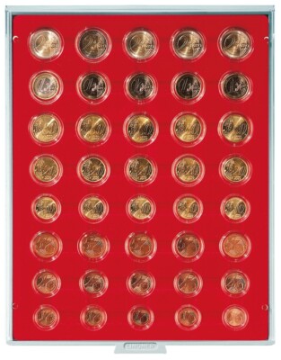 LINDNER-2556-Münzboxen-5x-Euro-Kursmünzensätze-in-Münzkapseln-16, 5-19-20-21,