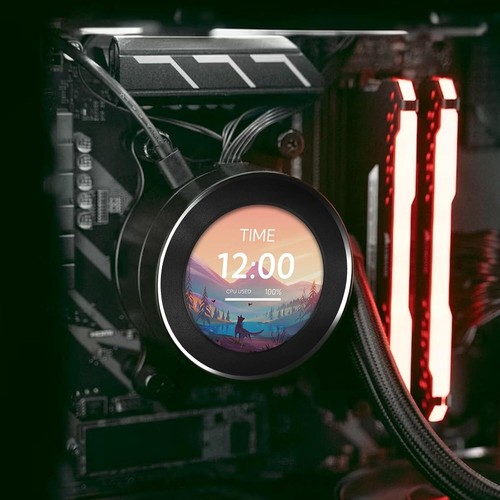 2.1in White AIO Display Screen Upgrade Kit LCD Screen CPU Temp Monitor for CPU - Picture 6 of 8