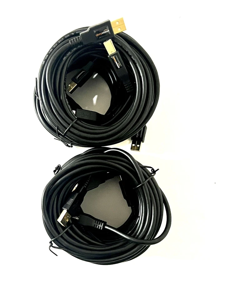 LOT OF6 Amazon Basics 15Ft USB 2.0 A-Male to B-Male Printer Cable Black - Image 4 of 4