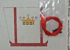 Hand-painted Needlepoint Canvas, Royal Tote Bag, 14" mesh, NEW