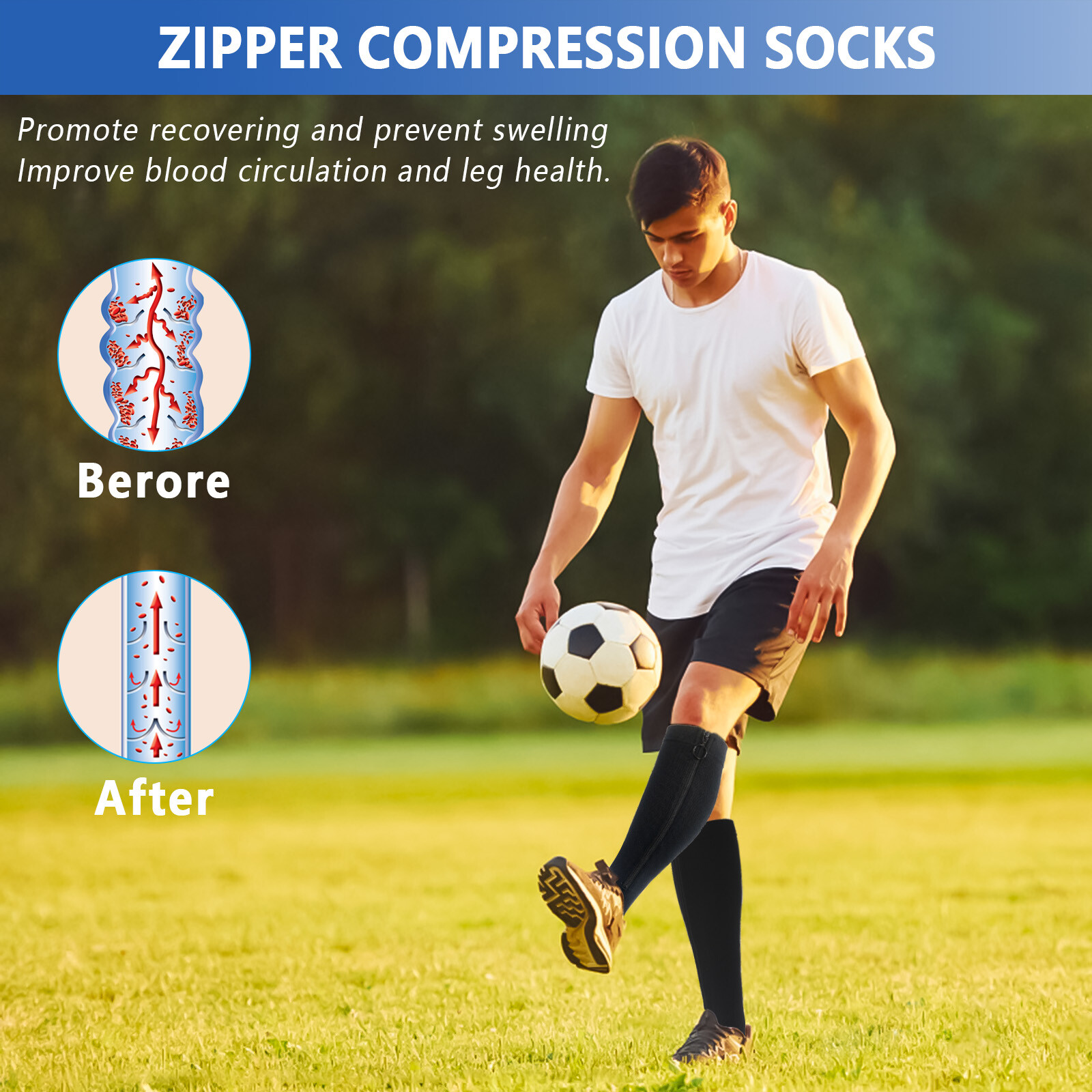 S6XL Plus Size Medical Compression Socks Wide Calf Leg 2032 mmHg