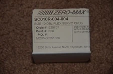 ZERO MAX INC DOUBLE FLEX SERVO COUPLING sc010r-004-004 SC010r .25" bore