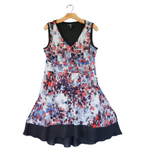 Simply Vera Tie Dye Watercolor Wrinkle Dress PL Witchy Festival Fairy Grunge