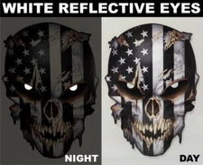 American Flag Skull Decal Sticker Car Truck Auto Vinyl Graphic Military Patriot