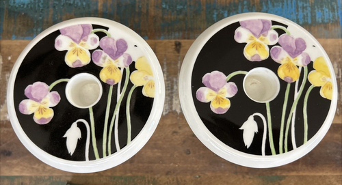 Mikasa Michael Lax Art Deco Bone China Candle Holders Narumi Japan Rare XLNT!! - Picture 3 of 11