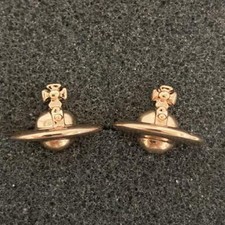 Vivienne Westwood Earrings Pierce Solid Orb Pink Gold 1.8cm w/drawstring E2658