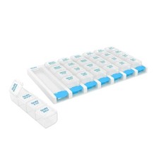 Weekly 7 Day 4 Times a Day Push Button Pill Organizer and Vitamin Planner Rem...