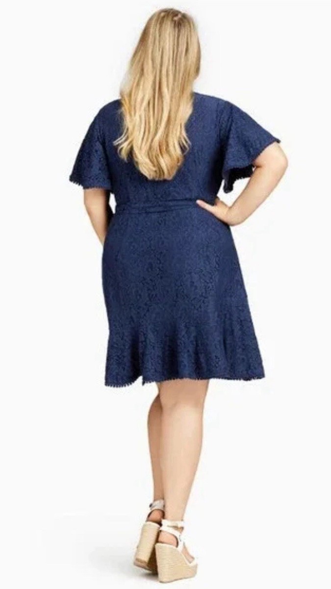 City Chic ~ Sweet Love Lace Navy Dress ~ Size 18 ~ NWT | eBay