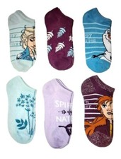 Frozen II Girl's No Show Socks Size M Medium 6 Pairs pack NWT Shoe Size 10.5 -4