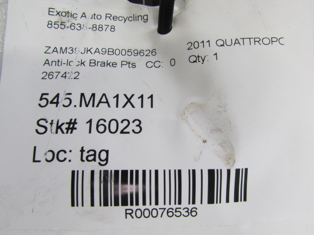 Maserati Quattroporte, Anti-Lock Brake Control, Used, P/N 267422