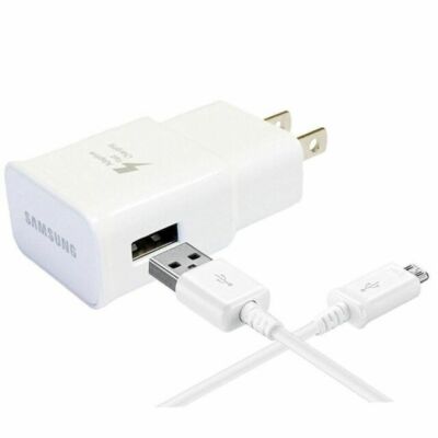 Samsung Galaxy Fast Adaptive Wall Charger + Micro USB Sync Data Cable White OEM