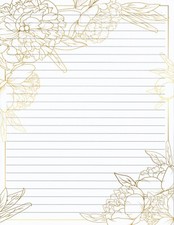 Whimsical Background Lined Stationery 8.5 X 11, 24lb. Paper, 25 Sheets