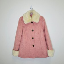 Gal Meets Glam Nordstrom Exclusive Pink Wool Eloise Check Coat Jacket Size Xs