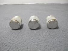 Vintage 3 pc Silver Textured Rim Round Barrel Shaped Small Radio Knobs