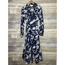 Anthropologie 10 Sachin & Bobi blue floral Elizabeth dress sash button front