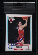 BAS 1990-91 Fleer John Paxson #28 Seal of Authenticity Auto 3c7
