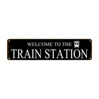 Rustic Train Station Sign Vintage Metal Tin Sign Welcome To The Train Station...