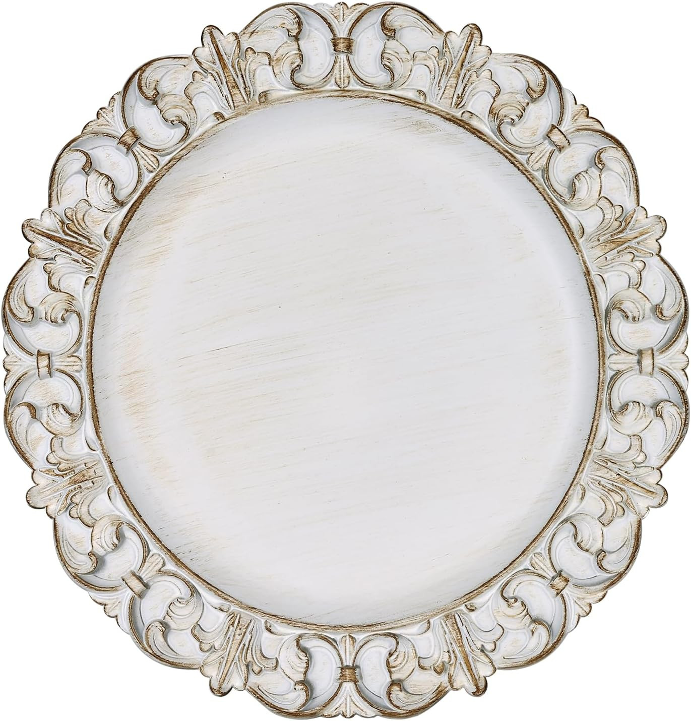 Antique White Charger Plates, 13