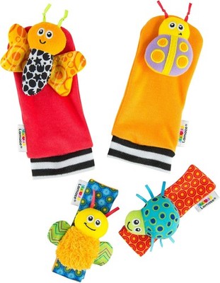 LAMAZE Gardenbug Wrist Baby Rattle Toy Baby Gift Set, Cute Foot Finder Baby Toy 