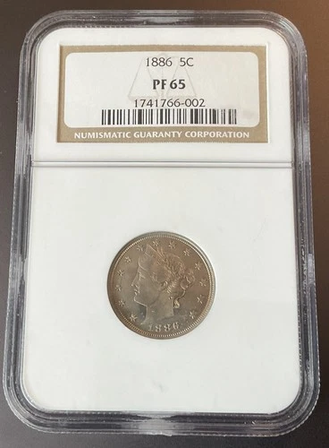 1886 Liberty “V” Nickel ~ NGC Graded PF 65 ~ Beautiful Proof Toning