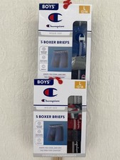 2 Pk Champion Boys L Soft Stretch Tagless Moisture Wicking Boxer Briefs 10 Pairs