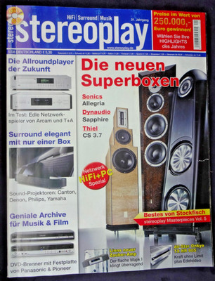STEREOPLAY 1/08,  DYNAUDIO SAPPHIRE, THIEL CS 3.7, SONICS ALLEGRIA, LINN MAJIK 1