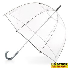Clear Bubble Rain Umbrella 51 Inch Dome Canopy Manual Open Easy Grip Handle New