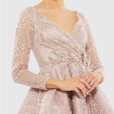 (142) ❤️ BNWT Mac Duggal 112181 Long Sleeve Tea Length Dress #11218