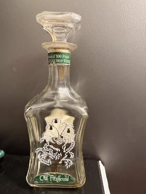 VTG Old Fitzgerald 1960s Painted Partridge In a Pear Tree Decanter Bottle
