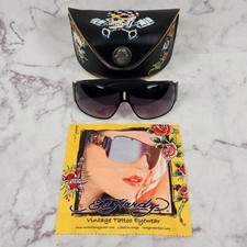 Vintage ED HARDY Love Kills Slowly Sunglasses w Case Cloth EHS-012 70-11 Black