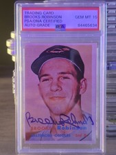1957 Topps #328 Brooks Robinson RC Rookie HOF PSA/DNA 10 AUTO